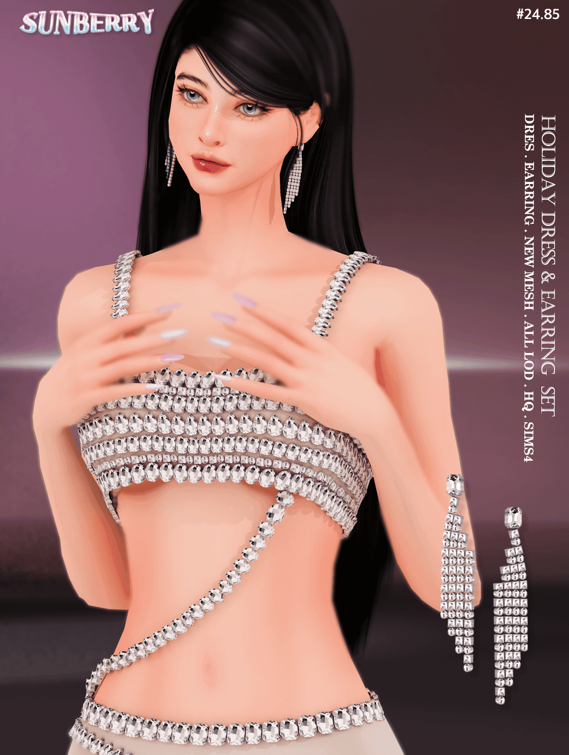 Галерея мода Сет платьев Holiday Dress & Earring Set #1